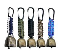 Porte-clés Avec Sangle - Cloches De Randonnée Super Puissantes | Porte-clés De Camping En Plein Air 48 G, Ṕorte-çlés Vintage Tressé Pour La Sécurité Ďe L'alpinisme, Alerte Đe Sécurité Pour