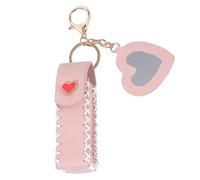 Porte-clés avec support de baume à lèvres en cuir PU | Sac à rouge à lèvres avec boucle de ceinture ergonomique | Support portable étanche pour rouge à lèvres | Organisateur élégant de paillettes