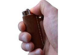 Porte-clés avec support pour allume-cigare, couverture en cuir pour briquet - Porte-clés avec étui de protection rustique - Étui de protection en cuir pour briquet - Étui en cuir Almac