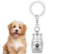 Porte-clés avec urnes pour animaux de compagnie - Pendentif commémoratif pour cendres, support compact pour souvenirs, pendentif en acier avec fermeture étroite | Bijoux crémation pour chiens et chats