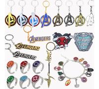 Porte-clés Avengers avec logo Thor Iron Man Thanos, pendentif combiné, breloque en métal pour homme, voiture, sac à dos, cadeau R00198-06