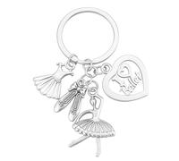 Porte-Clés Ballet - Porte-Cléf de Danseuse avec Tutu, Chaussons de Pointe et Charme J'aime le Ballet pour Sac, Cadeaux de Porte-Clé Mignons pour Danseuses, Étudiantes et Amatrices de Ballet