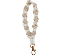 Porte-Clés Bande, Pendentif De Clé, Porte-Clés Bohème, Porte-Clés De Poignet, Porte-Clés Tissé Mignon Pour Femmes, Gris Blanc