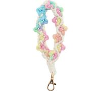 Porte-Clés Bandeau, Pendentif De Clé à Fleurs Dégradées, Porte-Clés Bohème, Porte-Clés De Poignet, Porte-Clés Exquis En Macramé Pour Femmes, Blanc