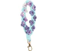 Porte-Clés Bandeau, Pendentif De Clé à Fleurs Dégradées, Porte-Clés Bohème, Porte-Clés De Poignet, Porte-Clés Exquis En Macramé Pour Femmes, Bleu