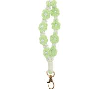 Porte-Clés Bandeau, Pendentif De Clé En Perles Faux Florales, Porte-Clés Bohème, Porte-Clés De Poignet, Porte-Clés Exquis En Macramé Pour Femmes, Vert