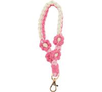 Porte-Clés Bandeau, Pendentif De Clés Coloré, Porte-Clés Bohème, Porte-Clés De Poignet, Porte-Clés Exquis En Macramé Pour Femmes, Rouge Rose