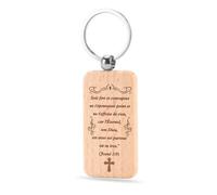Porte-clés Bible Cadeaux Religieux Cadeaux Chrétiens pour Dames, Porte Clé en Bois Bible Cadeau Noel Cadeau D'inspiration Encouragement Porte-clés Inspirant Inspirantes Chretienne