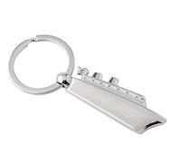 Porte-clés, bijou de sac Bateau de croisière paquebot en acier argenté.