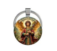 Porte-clés, bijou de sac cabochon imprimé archange Uriel.