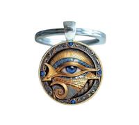 Porte-clés, bijou de sac cabochon imprimé oeil Horus dieu égyptien.