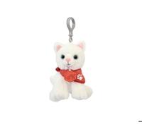 Porte-clés / Bijou de sac - Histoire d’Ours - Chat blanc - 13 cm - Mignon et engagé - Soutien SPA