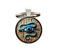 Porte-clés, bijou de sac imprimé oeil Horus dieu égyptien et serpent.