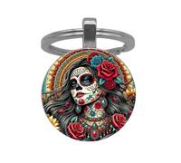 Porte-clés, bijou de sac santa muerte calavera tête de mort, tradition mexique.