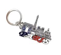 Porte-clés, bijou de sac souvenir en acier Tour Eiffel, Arc de triomphe, Notre-dame de Paris et sacré-coeur.