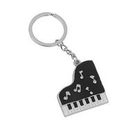 Porte-clés, bijoux de sac piano motifs notes de musique, noir et blanc.