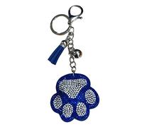 Porte-clés bling pour femmes et filles, breloques de sac à main en strass pour sacs à main, breloques de sac à main, cadeau pour femme, cadeau de remerciement, Motif empreintes de pattes Sil/bleu