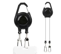 Porte-clés Bobine De Badge - ABS 9,4x3,6x1,5cm | Bobine De Traction Rétractable À Double Tête Avec, Support De Lanière Robuste, Utilisation À Accès Rapide | Clip Pour Badge Et Porte-clés, U