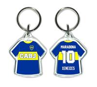 Porte-clés Boca Juniors. Design recto-verso avec le maillot du club Altetico Boja Juniors Argentine. Porte-clés pendentif en acrylique transparent avec finition ultra fine et anneau métallique LLA0722