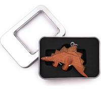 Porte-clés bois dino dinosaure vertébré terrestre préhistoire pendentif en boîte cadeau