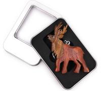 Porte-clés bois élan cerf grandes ramures forêt animal pendentif en boîte cadeau
