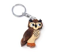 Porte-clés bois - Hibou grand-duc
