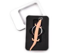 Porte-clés bois lézard lézard rose salamandre rampant taxon reptile pendentif en boîte cadeau