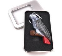 Porte-clés bois perroquet nymphe noir perruche oiseau d'élevage cacatoès pendentif en boîte cadeau
