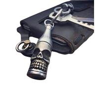 Porte-clés bombe-roquette requin, porte-clés bouteille tête de mort, porte-clés tête de mort, porte-clés fusée requin, porte-clés gravure amusante(1 Pc*Skull Bottle)