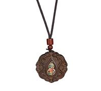 Porte-clés Bouddha Pixiu Sculpté En Bois D'agar, Pendentif Pièce De Dragon | Pièce de dragon de charme en bois d’agar, porte-clés en corde tressée