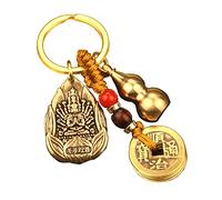Porte-clés bouddhiste de luxe avec méditation, porte-bonheur, pièces de monnaie Feng Shui, suspension de fenêtre ou de voiture, porte-clés/symbolisant le succès de la richesse, #1, L