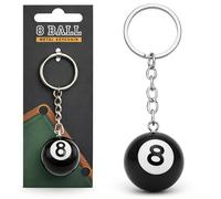 Porte-Clés Boule 8 - Porte Clef Boule noire de Billard numéro Huit 8 Ball - Idée Cadeau Porte-bonheur rétro nostalgie
