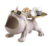 Porte-clés bouledogue français - en résine pour dessins animés de 960 g, plateau de grande capacité, grande capacité, adorable figurine de chien | boîte à bijoux pour bureau