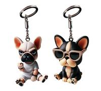 Porte-clés bouledogue français, porte-clés voiture bouledogue français, sac mignon pour chien, pendentif drôle, accessoire de sac à dos idéal pour et animaux de compagnie, a, Siehe Beschreibung