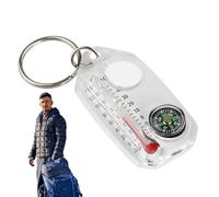 Porte-clés boussole - Porte-clés de poche | Petit porte-clés boussole thermomètres | Porte-clés boussole de poche | Petit porte-clés guide pour le camping, la randonnée