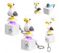 Porte-clés Bouton sonore Mouette Rechargeable, Jouet Anti-Stress Fidget avec Sons réalistes et lumière LED, clicker Clavier divertissant pour Adultes (2pcs)