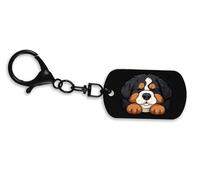 Porte-clés Bouvier Bernois Noir Papa Maman Fermoirs Tag Acier Clip Pin Porte-clés