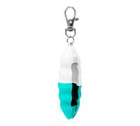 Porte-clés brillant à lèvres en silicone, blanc et vert | Récipient portable pour gloss à lèvres avec extérieur en silicone souple à accrocher sur un sac à main ou un sac à dos pour