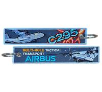 Porte-clés brodé Airbus C295, transport tactique multirôle, 14,5 cm, bleu, bleu, M