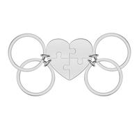 Porte-clés Broken Heart Meilleur ami BFF Foever Deux demi-cœurs Porte-clés Bijoux assortis pour couples Cadeau de Saint-Valentin (4, silver)