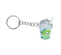 Porte-clés Bubble Tea KawaiiCar pour sac à dos, sac à dos, pendentif couple, pendentifs avec anneaux porte-clés, métal + plastique