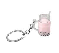 Porte-clés Bubble Tea KawaiiCar pour sac à dos, sac à dos, pendentif couple, pendentifs avec anneaux porte-clés, métal + plastique