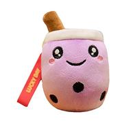 Porte-clés Bubble Tea, porte-clés en peluche suspendu en forme de tasse de thé au lait pour les amateu de thé à bulles, porte-clés en peluche thé au lait pour sacs, sacs à ain