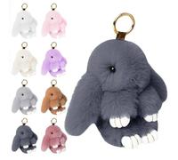 Porte-clés Bunnylu-lu avec 8 couleurs, porte-clés lapin Lu-lu mignon fait à la main pour femme, porte-clés lapin en peluche pour sacs, téléphones, clés