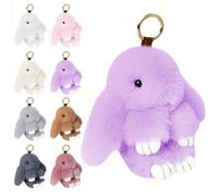 Porte-clés Bunnylu-lu avec 8 couleurs, porte-clés lapin Lu-lu mignon fait à la main pour femme, porte-clés lapin en peluche pour sacs, téléphones, clés