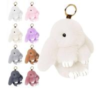Porte-clés Bunnylu-lu avec 8 couleurs, porte-clés lapin Lu-lu mignon fait à la main pour femme, porte-clés lapin en peluche pour sacs, téléphones, clés