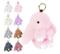 Porte-clés Bunnylu-lu avec 8 couleurs, porte-clés lapin Lu-lu mignon fait à la main pour femme, porte-clés lapin en peluche pour sacs, téléphones, clés