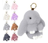 Porte-clés Bunnylu-lu avec 8 couleurs, porte-clés lapin Lu-lu mignon fait à la main pour femme, porte-clés lapin en peluche pour sacs, téléphones, clés