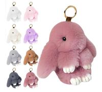 Porte-clés Bunnylu-lu avec 8 couleurs, porte-clés lapin Lu-lu mignon fait à la main pour femme, porte-clés lapin en peluche pour sacs, téléphones, clés