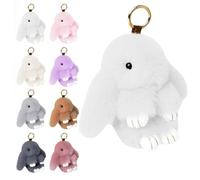Porte-clés Bunnylu-lu avec 8 couleurs, porte-clés lapin Lu-lu mignon fait à la main pour femme, porte-clés lapin en peluche pour sacs, téléphones, clés